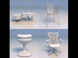 chair table barstool 3D-Modell