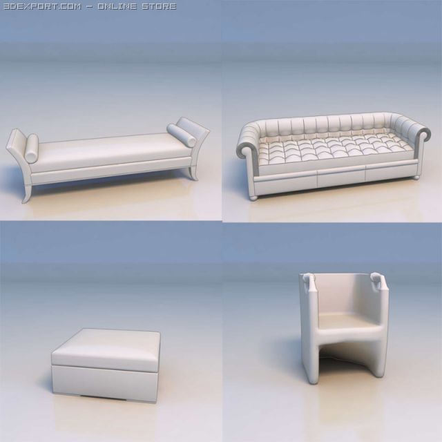 couch sofa bed  chair lounge 3D 모델 .c4d .max .obj .3ds .fbx .stl .blend 