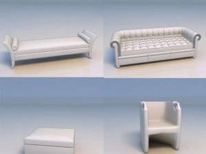 소파 소파 침대 의자 라운지 3D 모델