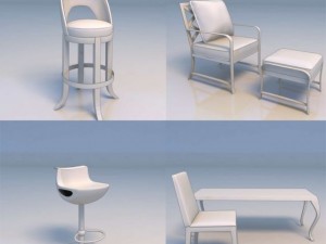 barstool chair table desk Modèle 3D