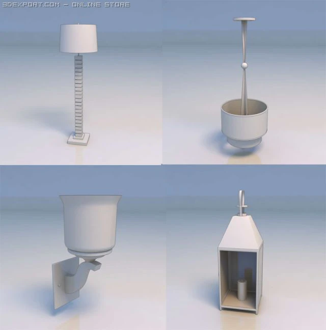 candle lights sconce lamp 3D Model .c4d .max .obj .3ds .fbx .stl .blend 
