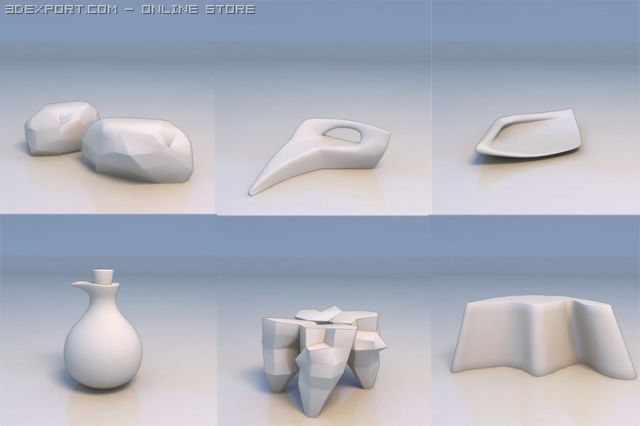 art accessories stone 3D 모델 .c4d .max .obj .3ds .fbx .stl .blend 