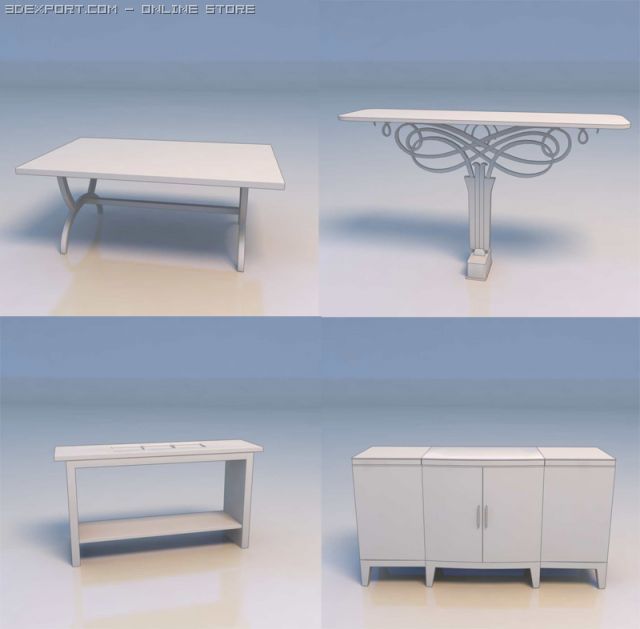 table desk Modello 3D .c4d .max .obj .3ds .fbx .stl .blend 