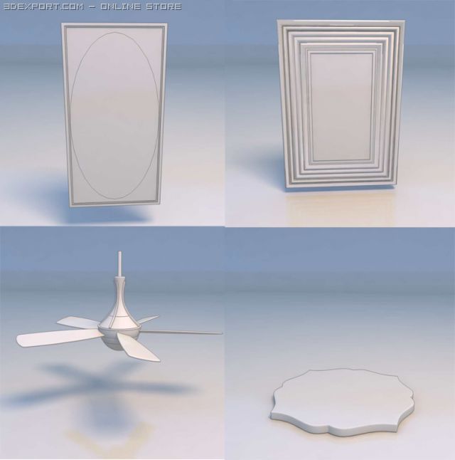 mirror painting frame fan 3D-Modell .c4d .max .obj .3ds .fbx .stl .blend 