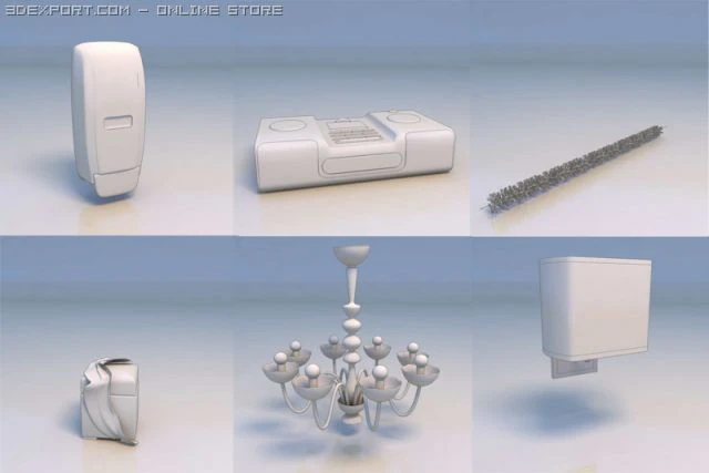 waterheater lights couch 3D Model .c4d .max .obj .3ds .fbx .stl .blend 