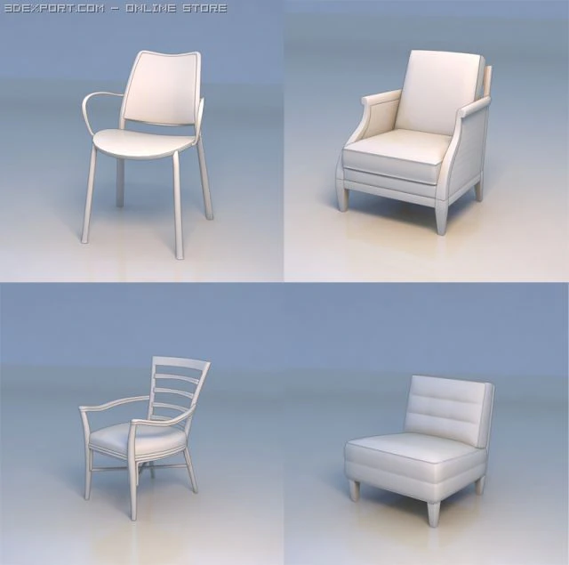 chair sofa 3D Model .c4d .max .obj .3ds .fbx .stl .blend 
