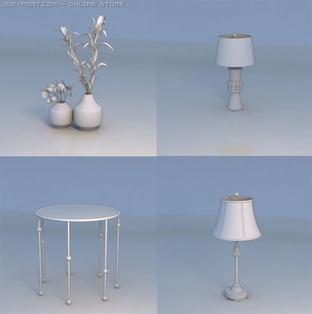 flowers table lights Modèle 3D .c4d .max .obj .3ds .fbx .stl .blend 