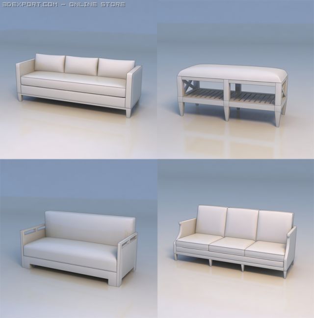 sofa table 3D Model .c4d .max .obj .3ds .fbx .stl .blend 
