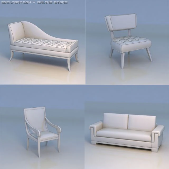 sofa chair couch 3D Model .c4d .max .obj .3ds .fbx .stl .blend