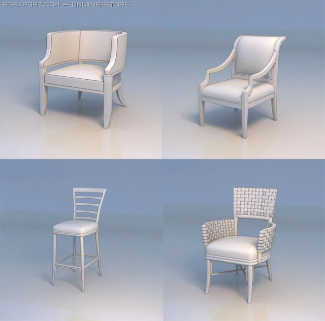 chair desk 3D Model .c4d .max .obj .3ds .fbx .stl .blend 