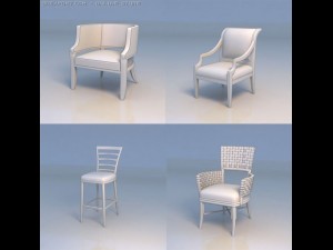 chair desk 3D मॉडल