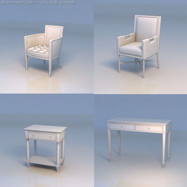 chair desk table 3D Модель .c4d .max .obj .3ds .fbx .stl .blend 