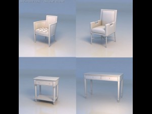 chair desk table 3Dモデル