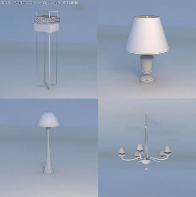 light floor lamp pendant lamp 3D Model .c4d .max .obj .3ds .fbx .stl .blend 