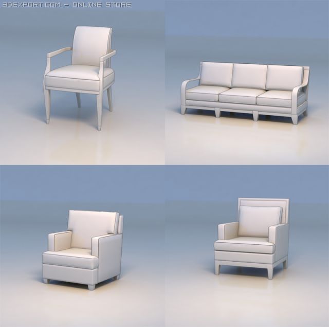 chair sofa 3D 模型 .c4d .max .obj .3ds .fbx .stl .blend 