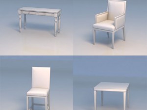 chair table desk Modelo 3D