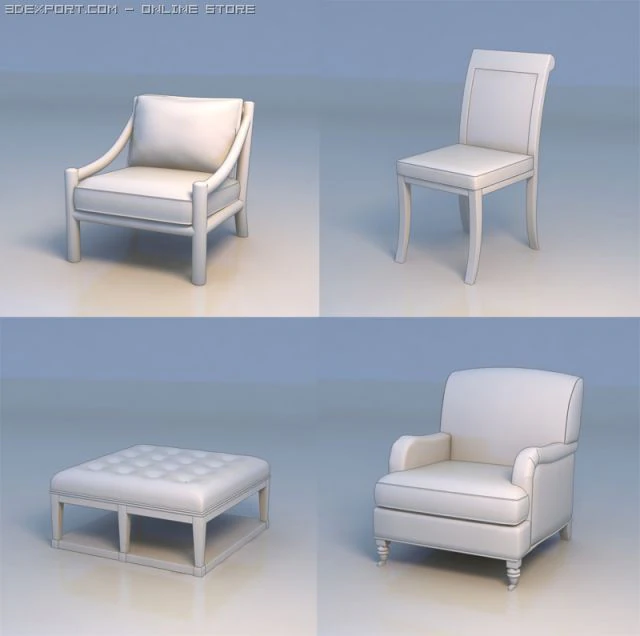 chair table desk 3D Model .c4d .max .obj .3ds .fbx .stl .blend 