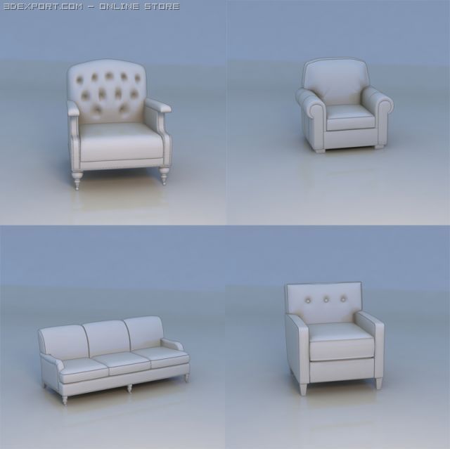 sofa couch chair 3Dモデル .c4d .max .obj .3ds .fbx .stl .blend 