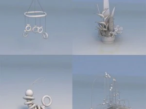 квітка декоративного мистецтва 3D Модель