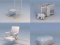 rocking chair public chair Model 3D