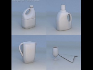 glass water bottle sauce boat 3D 모델