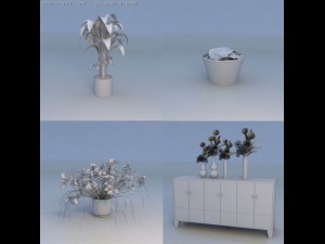 plant flowers table accessorie Modelo 3D