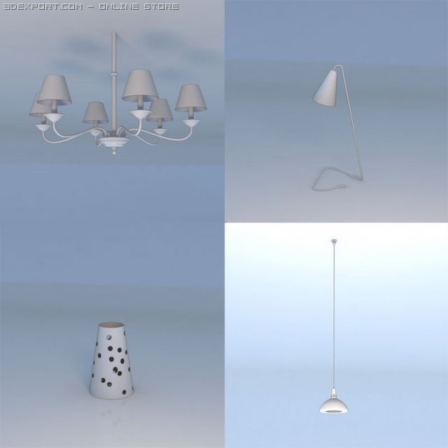 light lightshade pendant light Modello 3D .c4d .max .obj .3ds .fbx .stl .blend 