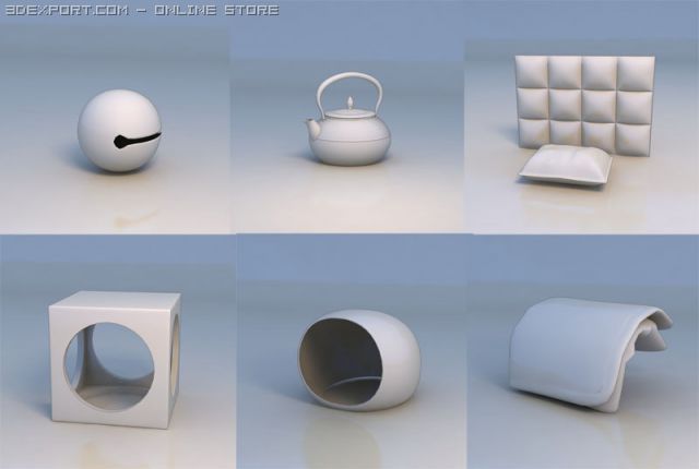 accessories teapot toy cushion Model 3D .c4d .max .obj .3ds .fbx .stl .blend 