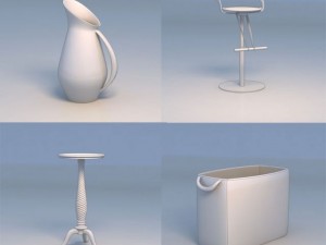 vase bar stool garbage can Modèle 3D