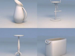 vase bar stool garbage can 3D Model