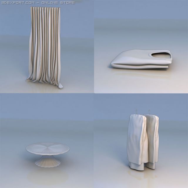 curtain clothes table Modelo 3D .c4d .max .obj .3ds .fbx .stl .blend 