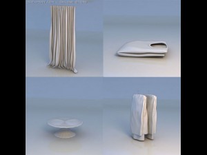curtain clothes table 3D मॉडल