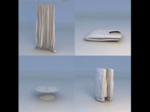 meja tirai pakaian Model 3D
