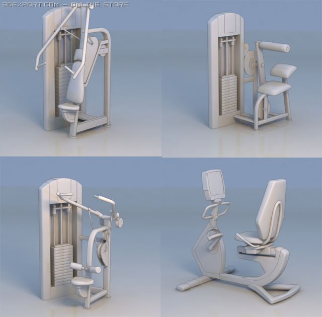 gym fitness equipment Modèle 3D .c4d .max .obj .3ds .fbx .stl .blend 