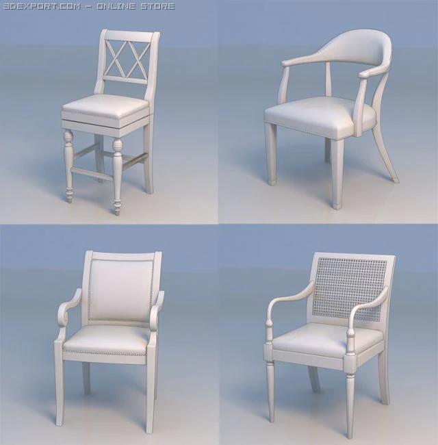 chairs 3D Model .c4d .max .obj .3ds .fbx .stl .blend