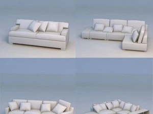 sofa couch desk 3D Model