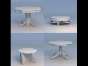 round table desk 3D-Modell