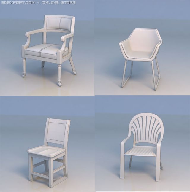 chair 3D 模型 .c4d .max .obj .3ds .fbx .stl .blend 