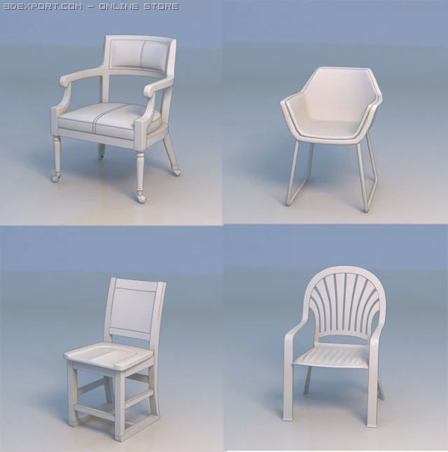chair 3D Model .c4d .max .obj .3ds .fbx .stl .blend 