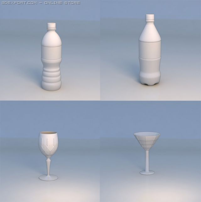 bottle glass Modèle 3D .c4d .max .obj .3ds .fbx .stl .blend 