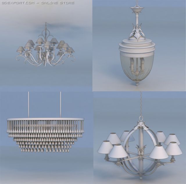 lights pendant light lamp Model 3D .c4d .max .obj .3ds .fbx .stl .blend 