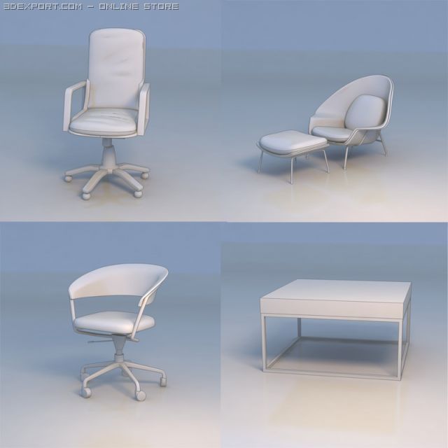 chair table couch desk Modelo 3D .c4d .max .obj .3ds .fbx .stl .blend 