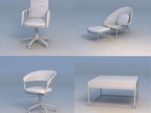 chair table couch desk 3D मॉडल