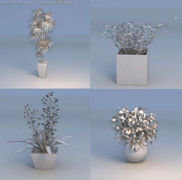 flowers plant 3D Model .c4d .max .obj .3ds .fbx .stl .blend 
