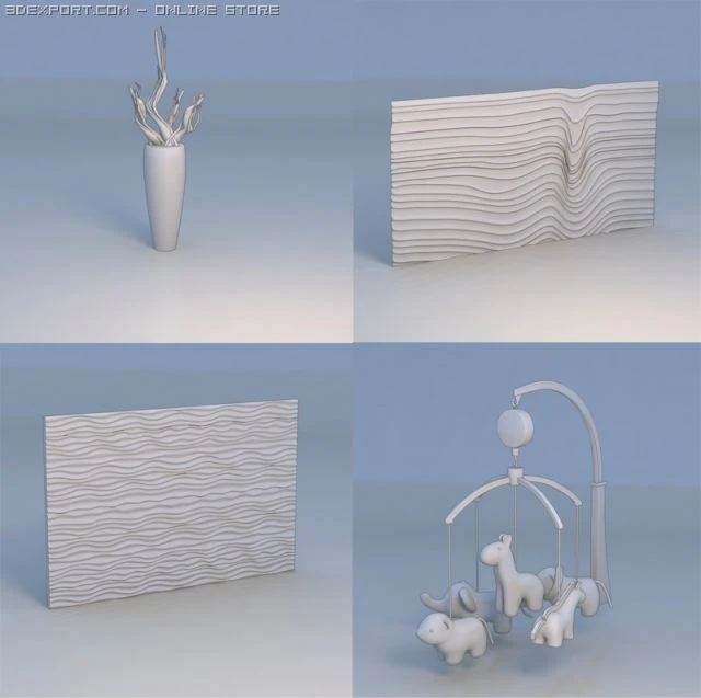 decorative wall accessories 3D Model .c4d .max .obj .3ds .fbx .stl .blend 