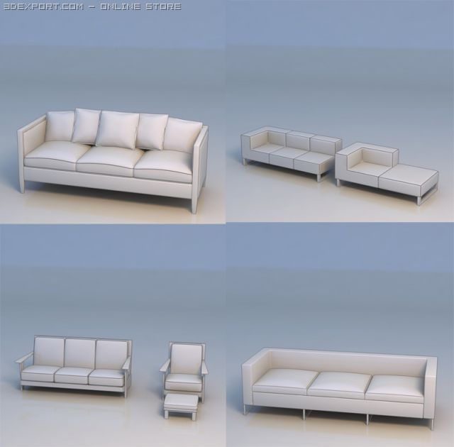 sofa chair couch lounge 3D Model .c4d .max .obj .3ds .fbx .stl .blend 