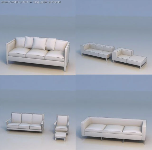 sofa chair couch lounge 3D Model .c4d .max .obj .3ds .fbx .stl .blend 
