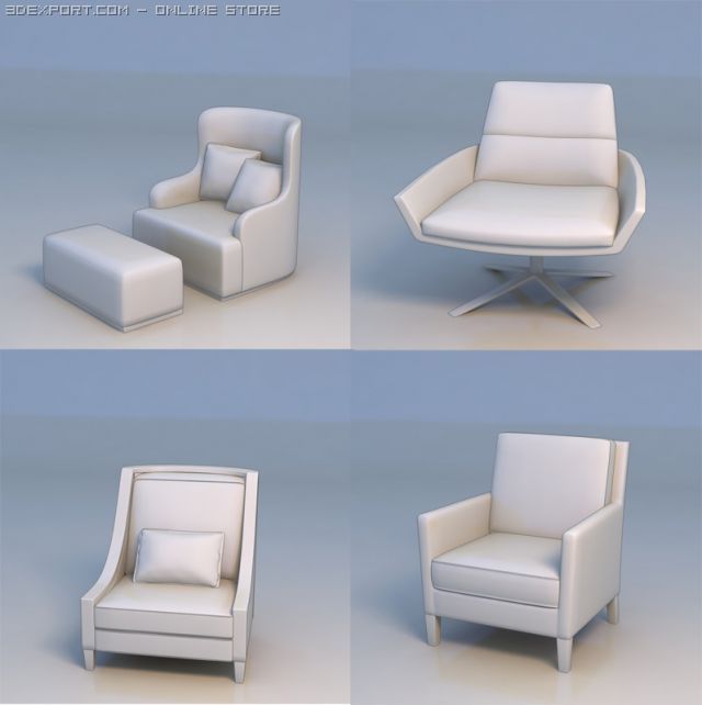 sofa chair couch 3D मॉडल .c4d .max .obj .3ds .fbx .stl .blend 