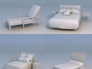 lounge chair bed 3D मॉडल
