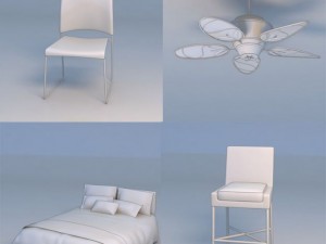 bed chair fan 3D 모델